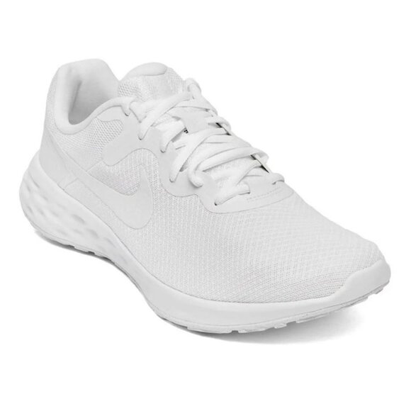 Nike Revolution 6 DC3728-102 Men's Triple White Low Top Road Running Shoes 10.5 - Picture 1 of 11